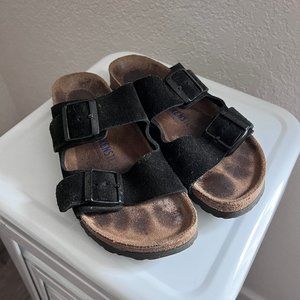 Birkenstocks, Arizona Suede, Black, Size 37 Medium/Narrow (fits size 7)